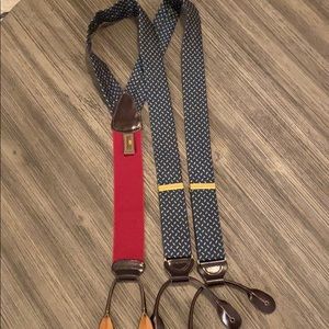 Trafalgar suspenders braces green paisley print